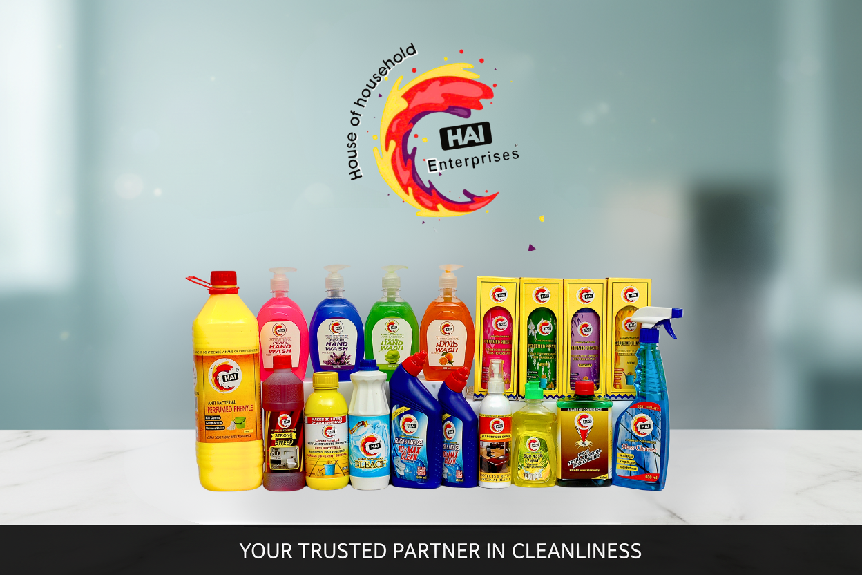 HAI Enterprises complete product lineup showcasing cleaning solutions